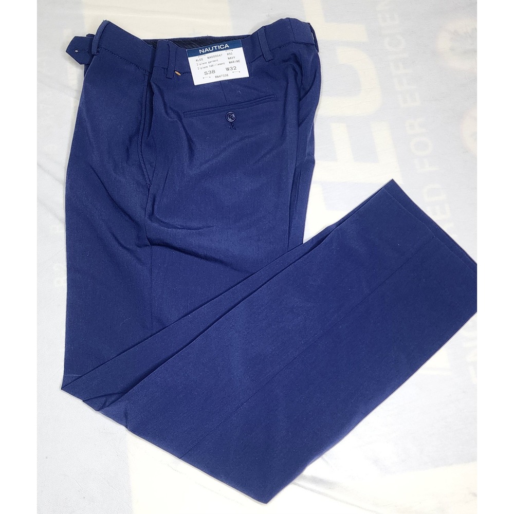 NWT Nautica Mens Navy Blue Dress‎ Pants Size 38x32 Trousers Suit Slacks Office